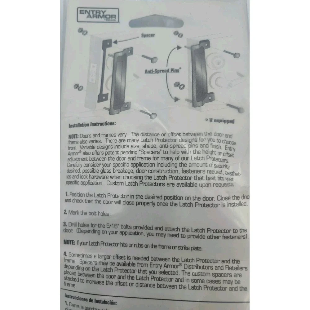 Pro-Lok Entry Armor Latch Protector ELP-240-2-ALUMINUM SEE all pics B61.65ME2102